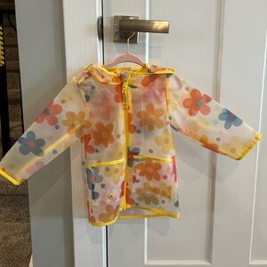 Cat & Jack Yellow-Trim Floral Dot Rain Jacket